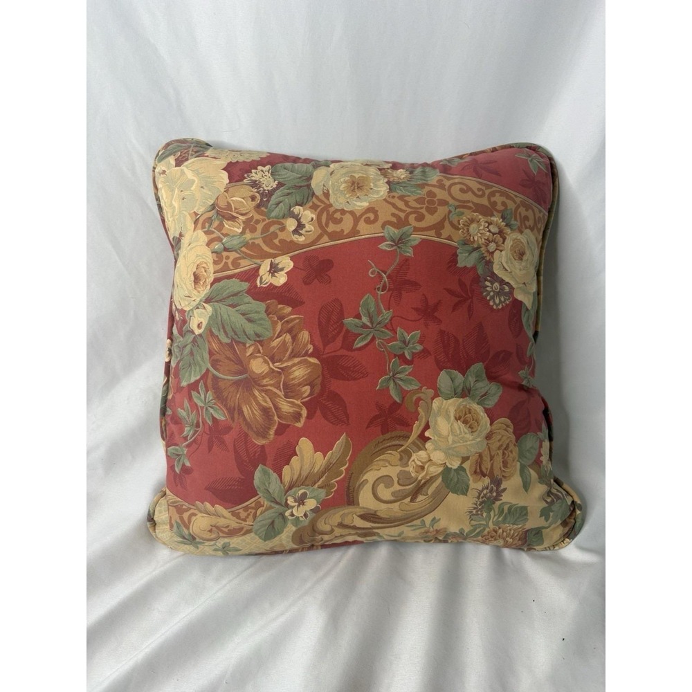 Vintage Sheridan Australia Pair of Floral Throw Pillows 16"x16" Cottagecore 90s - Picture 2 of 5